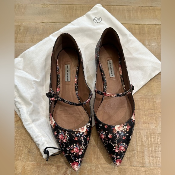Tabitha Simmons floral Mary Jane flats ballet shoes size 41 - Picture 16 of 16